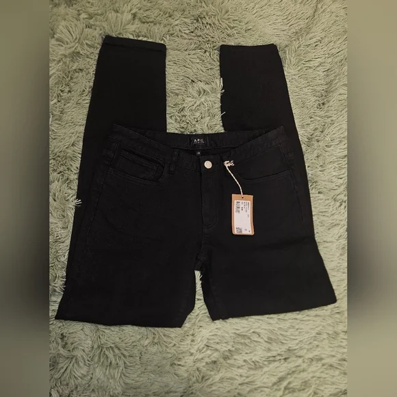 A.P.C Jean Moulant Noir Black Skinny Jeans  Size 28 NWT - Picture 7 of 13